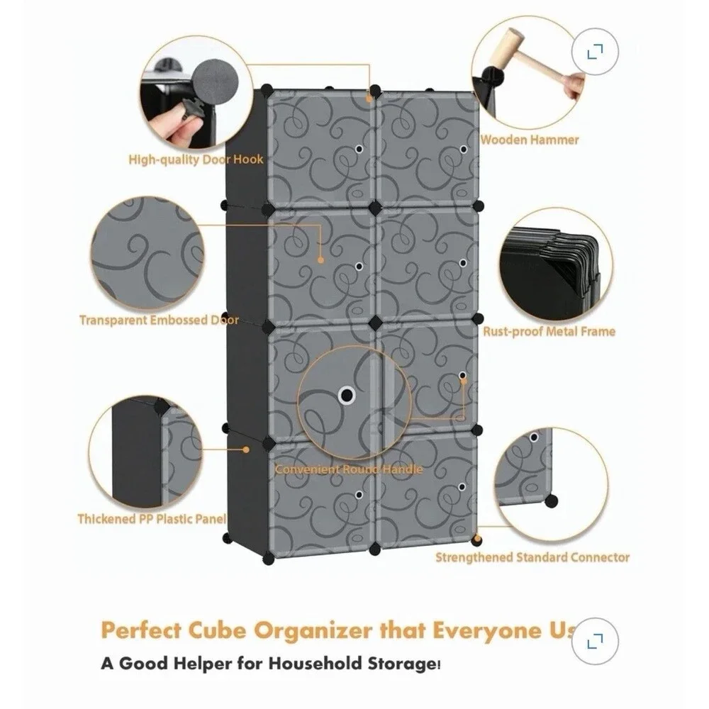 Cube Storage 8-Cube Closet Organizer Storage Shelves Cubes Organizer DIY Closet